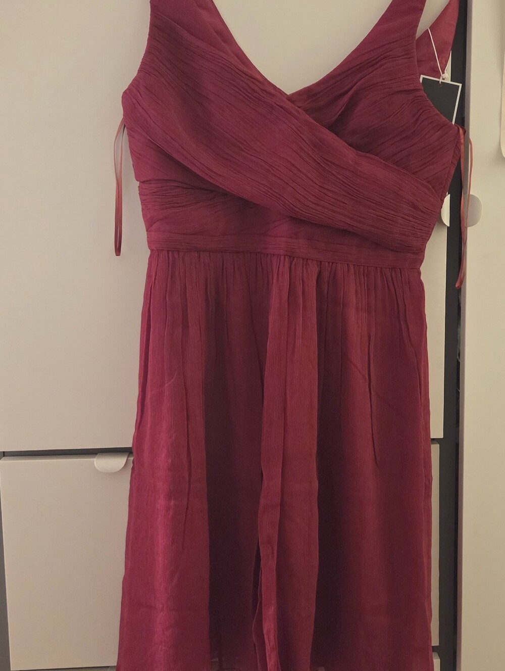 J.Crew Heidi Dress in Red Wine Silk Chiffon #93100